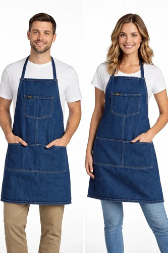 Denim cooking apron - cooking, men