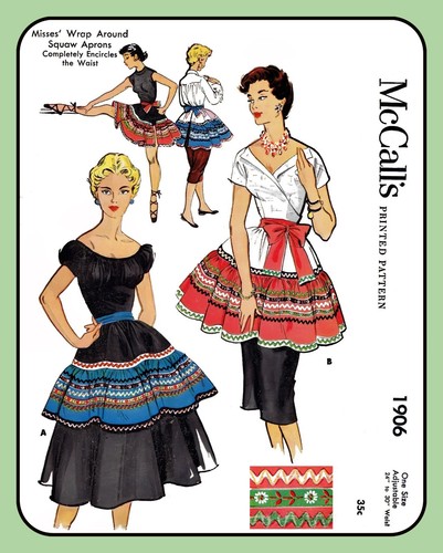 Wrap around half apron - around, pattern