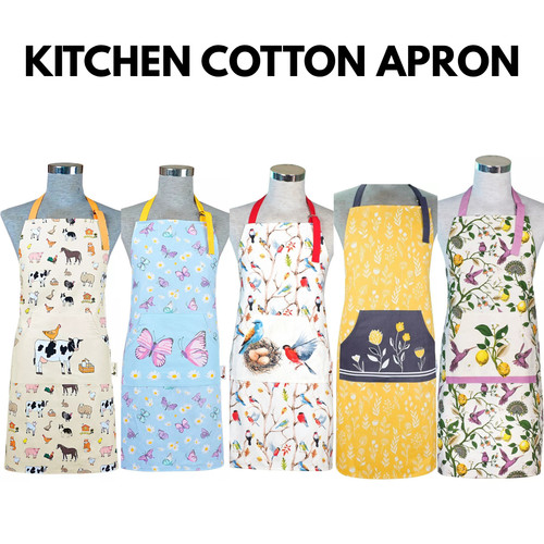Cotton kitchen apron large - cotton,