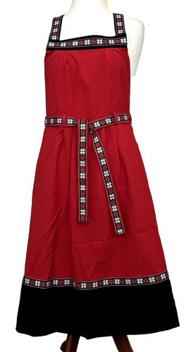 Vtg pinafore apron dress red - pinafore,